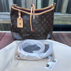 Brown and Tan Monogram Shoulder Bag